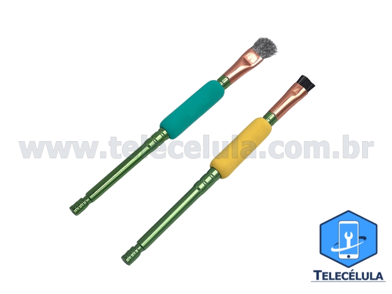 PINCEL DUPLO MASTER BRUSH METLICO ESD PONTA DUPLA PROFISSIONAL TE-154